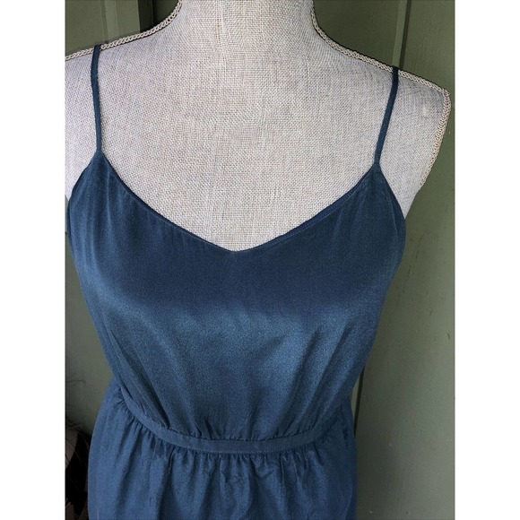 MADEWELL Blue Silk Sandstar Mini Dress Cami Tulip Hem Sz 6 EUC - Picture 4 of 8